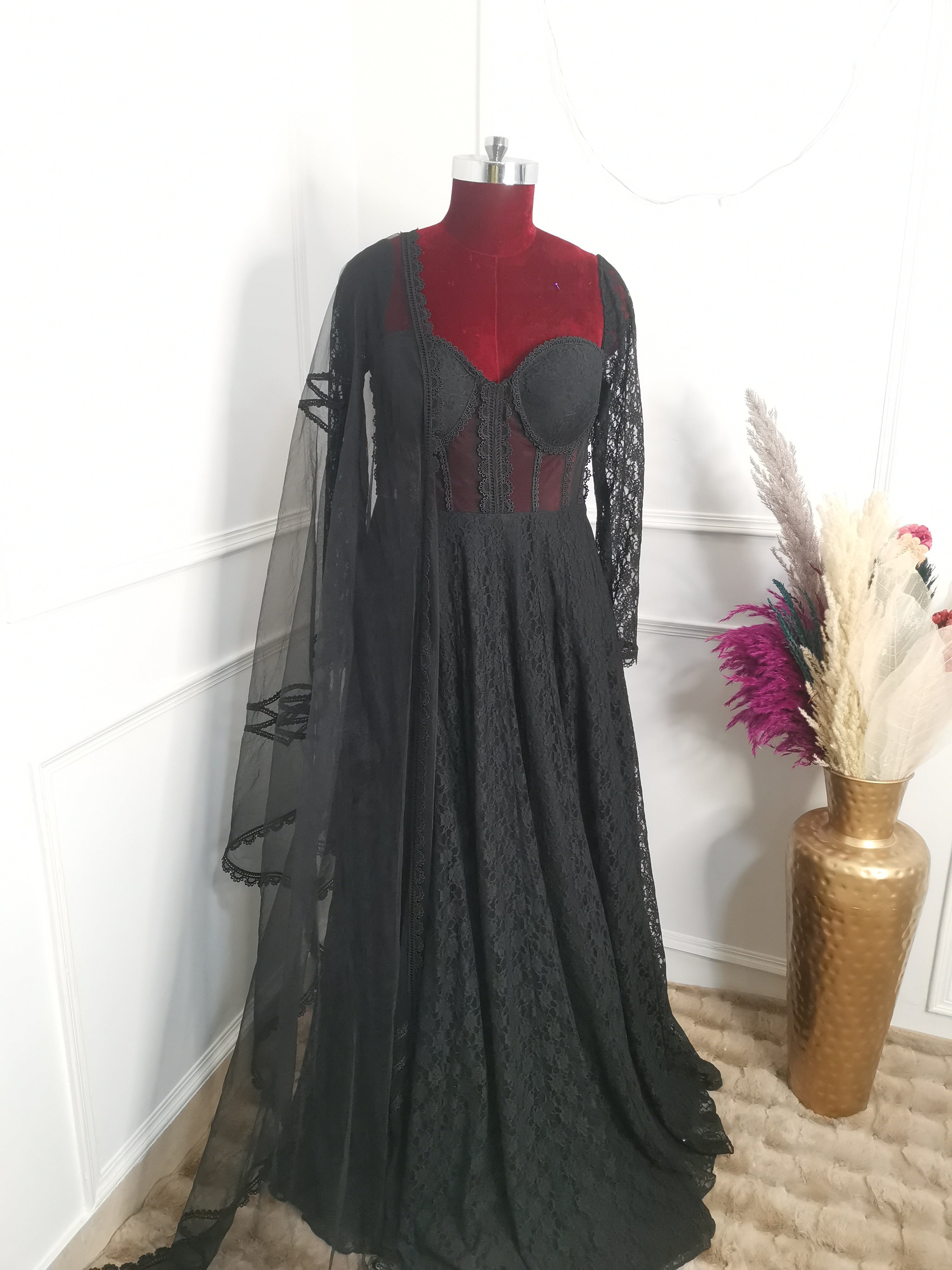 Black Lace Anarkali