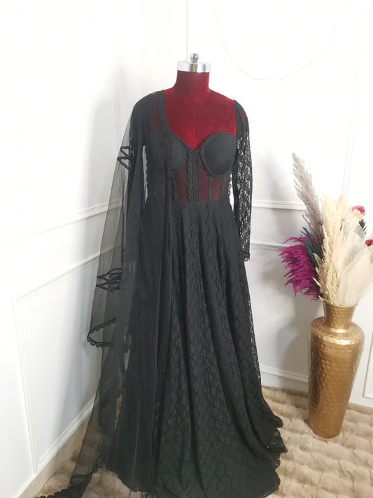 Black Lace Anarkali