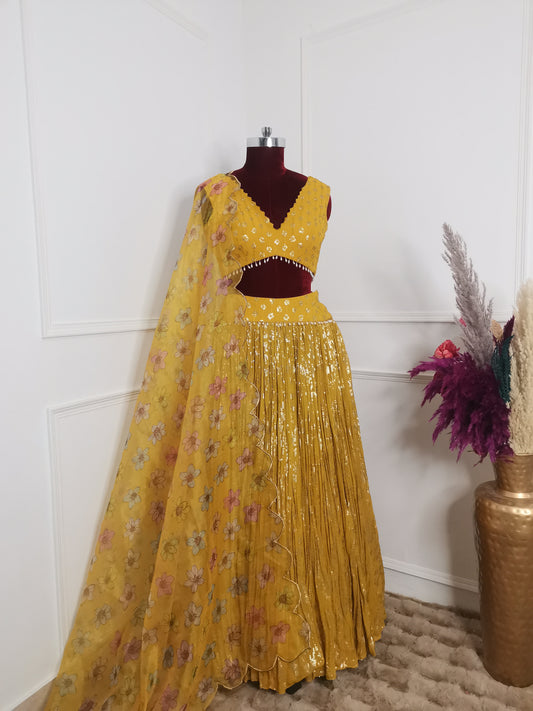 Yellow Sequins Lehenga