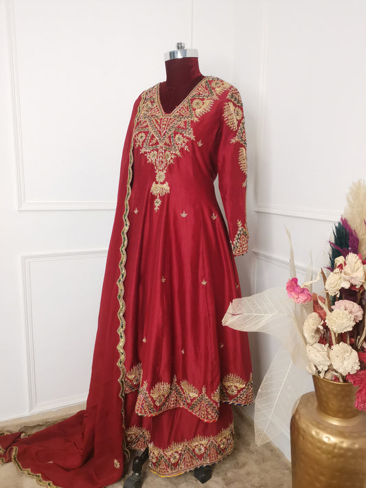 Red Heavy Handwork Suit