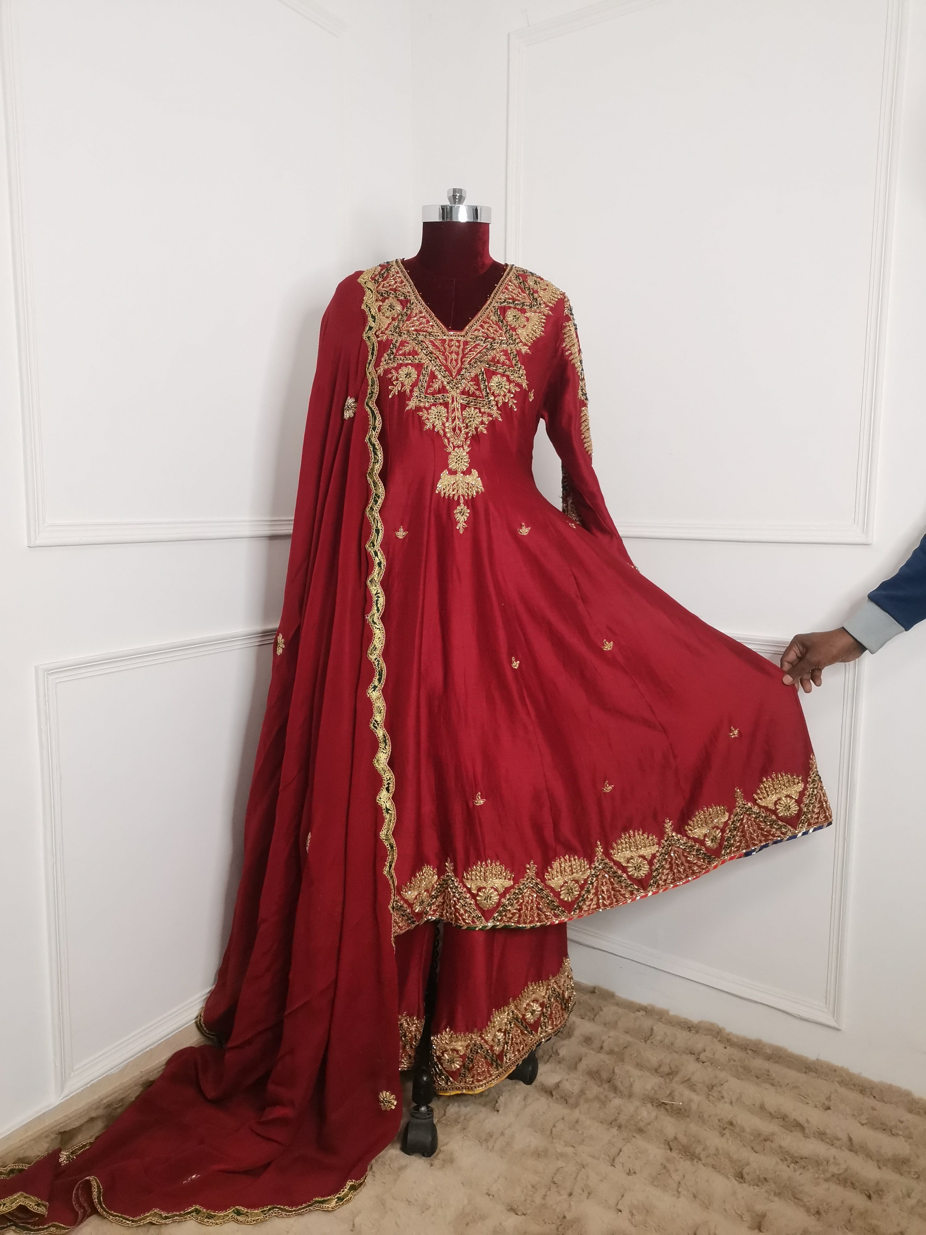 Red Heavy Handwork Suit